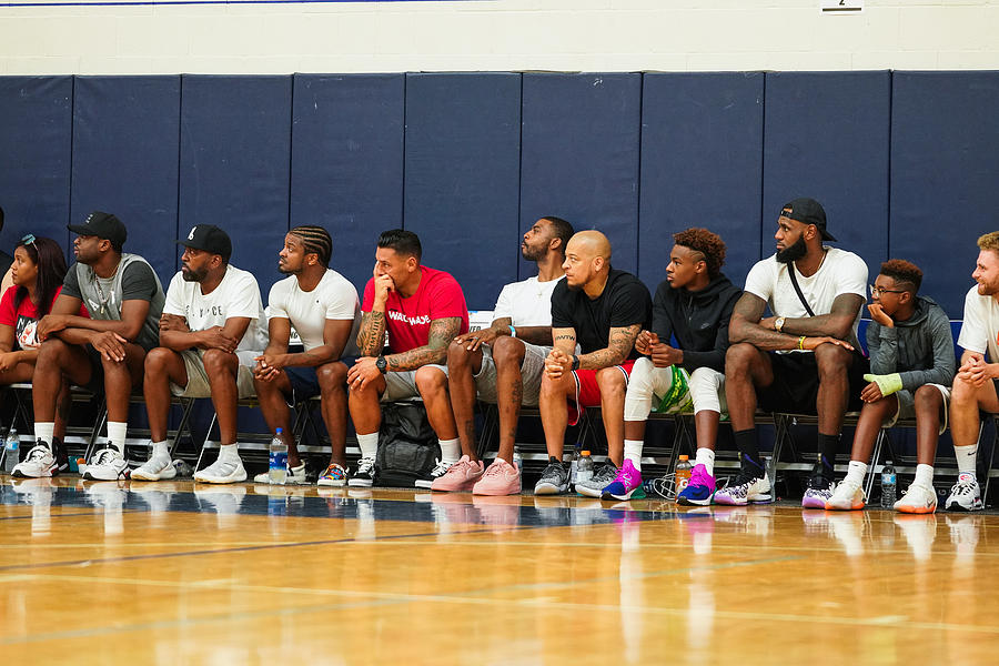LeBron James and Dwyane Wade Watch Zaire Wades AAU game #2 Photograph by Cassy Athena