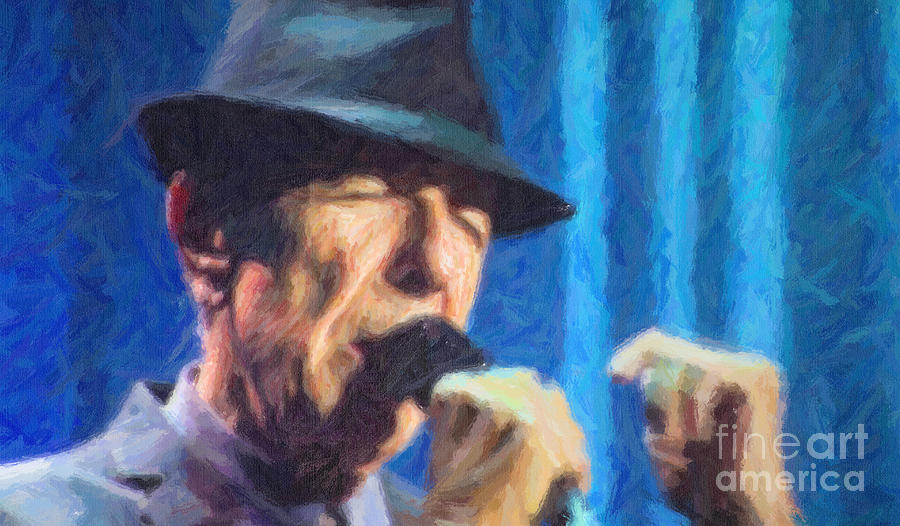 Leonard Cohen in concert 2013 #2 Digital Art by Liz Leyden