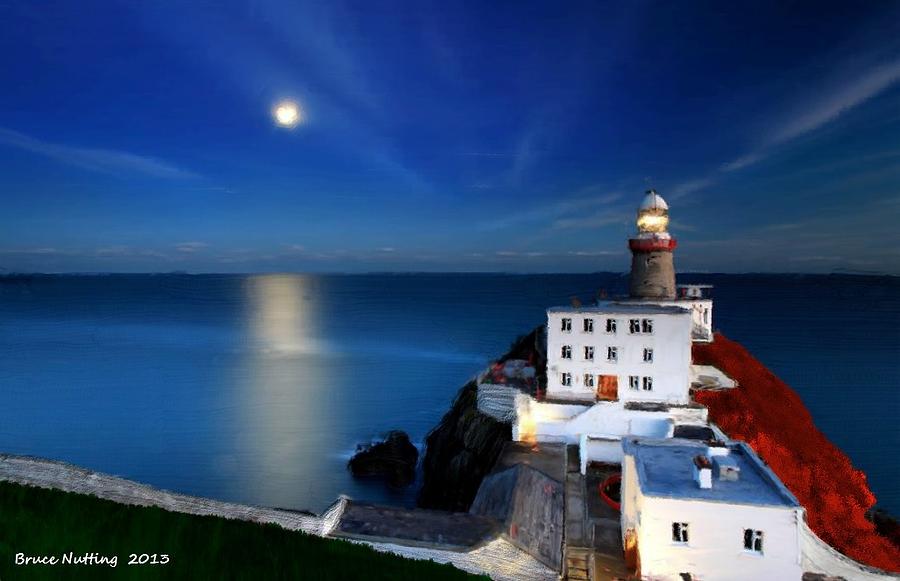 Lighthouse at Night #2 Painting by Bruce Nutting
