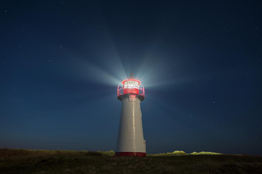 Lighthouse At Night #2 Photograph by Siegfried Layda