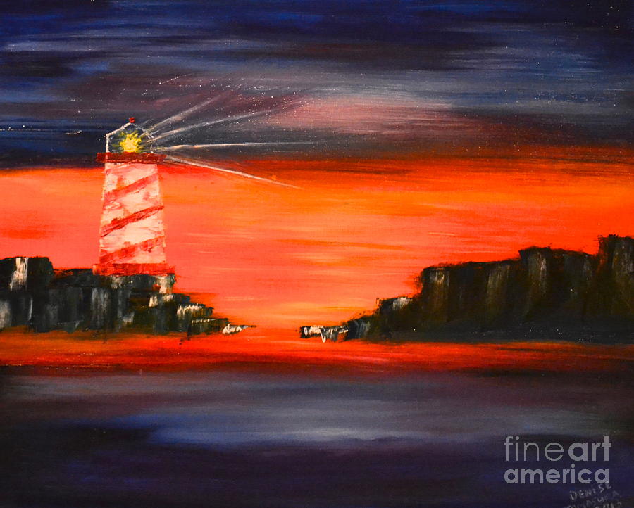 Lighthouse Bay #2 Painting by Denise Tomasura