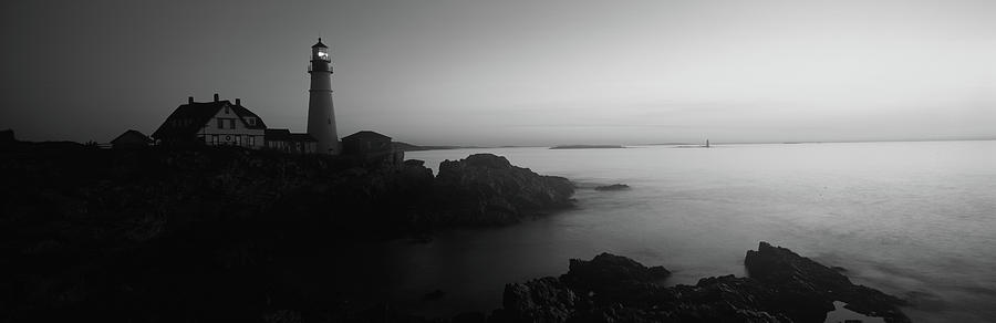 Architecture Photograph - Lighthouse On The Coast, Portland Head #2 by Panoramic Images