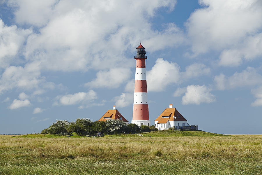 Lighthouse Westerhever and foreshore Photograph by Olaf Schulz - Pixels