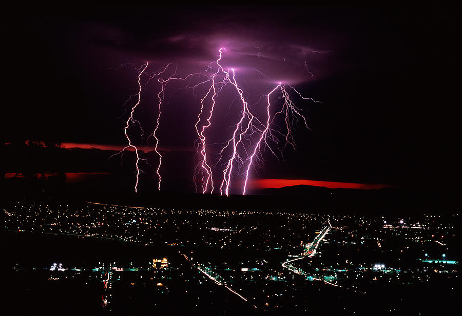 Lightning Over Tamworth #2 Photograph by Gordon Garradd/science Photo Library