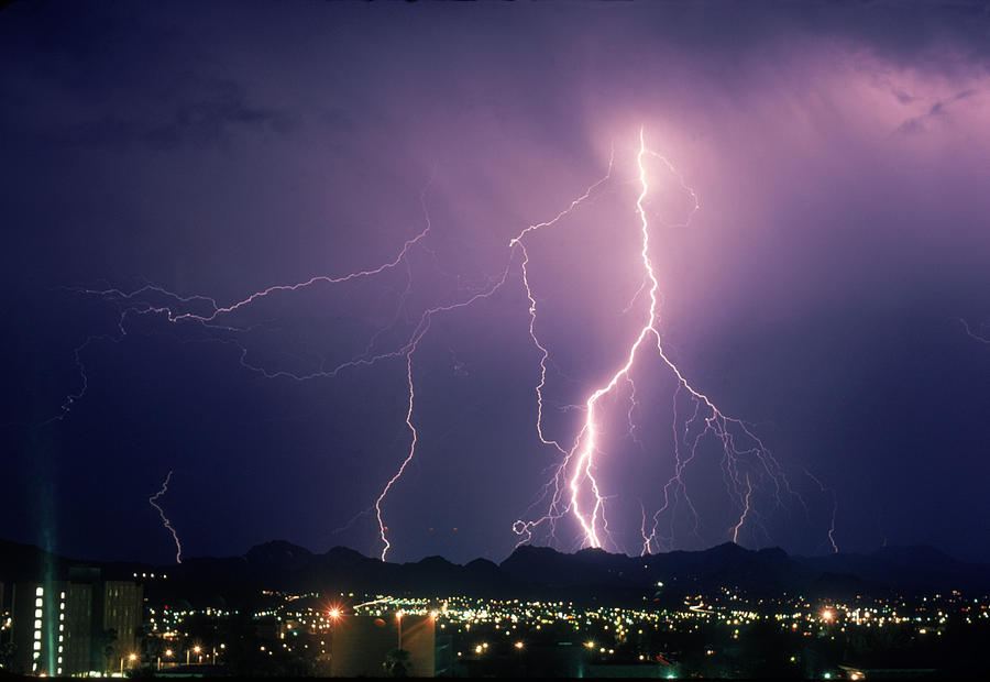 Lightning Over Tucson #2 Photograph by Ralph Wetmore