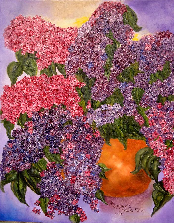 Lilacs Galore #2 Painting by Annamarie Sidella-Felts