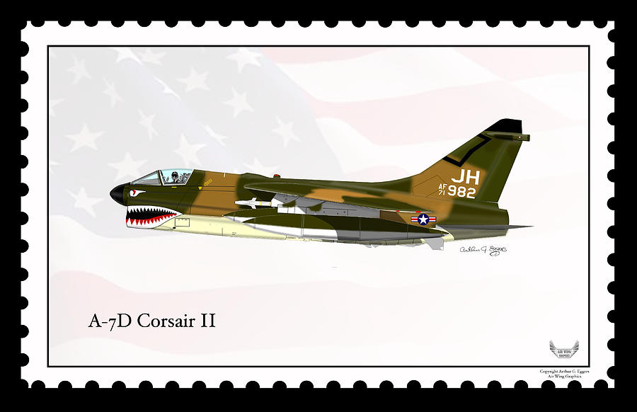 Ling Temco Vought A-7D Corsair II #2 Digital Art by Arthur Eggers