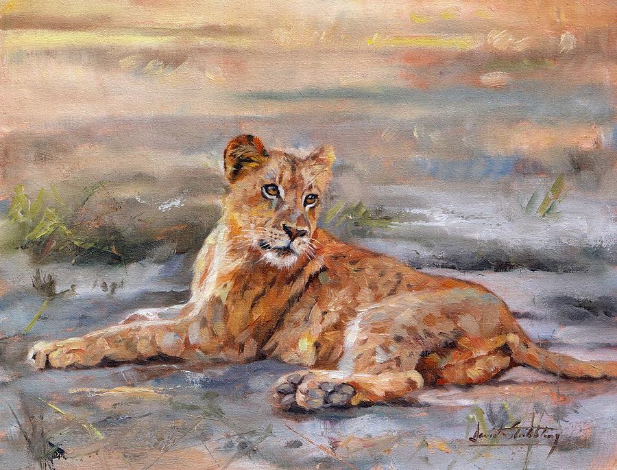 Lion Cub #2 Painting by David Stribbling