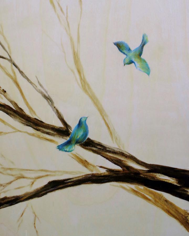 2 little Birds Painting by Dina Dargo
