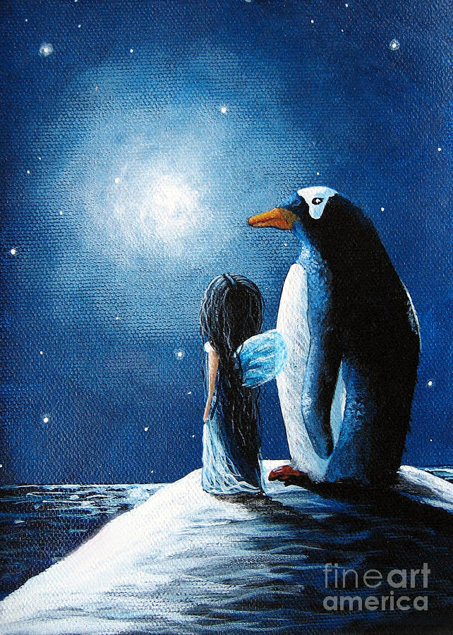 Little Penguin Fairy by Shawna Erback Painting by Moonlight Art Parlour