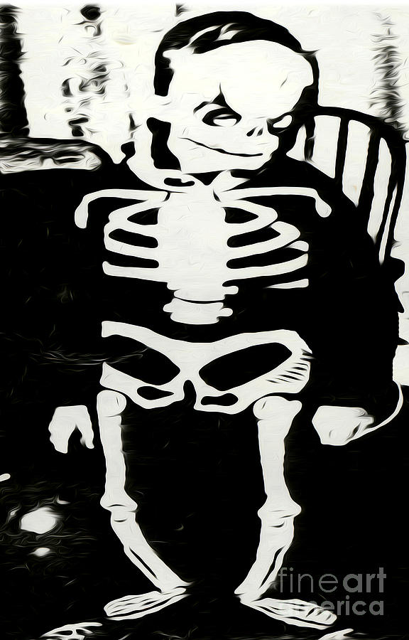 Skeleton Painting - Little Skeleton #2 by Gregory Dyer