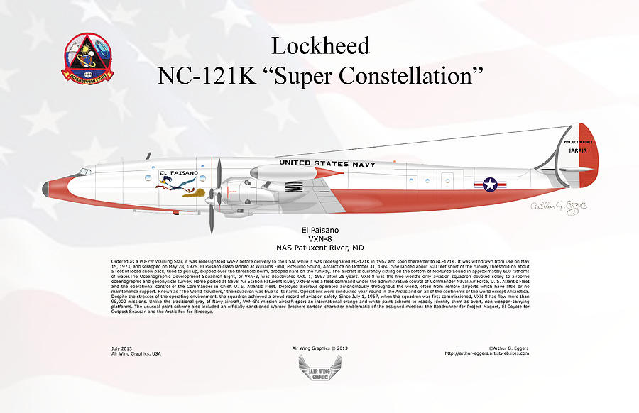 Lockheed NC-121K Super Constellation Project Magnet Digital Art by Arthur Eggers