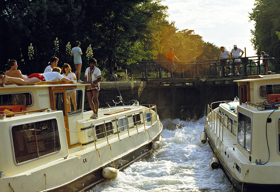 Rent Movie Photograph - Locks filling Canal Du Midi France 1980s #2 by David Davies