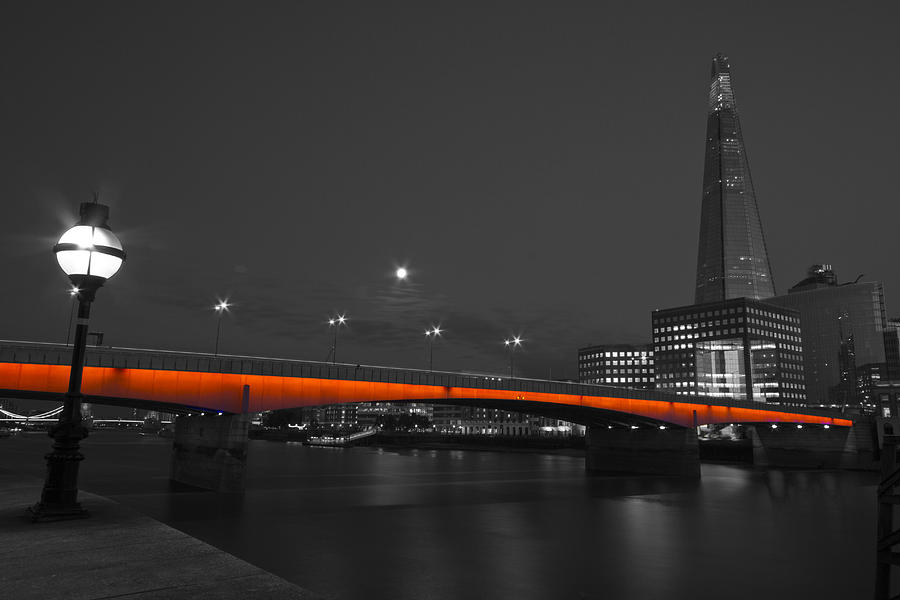 London Photograph - London Bridge Shard night  #2 by David French