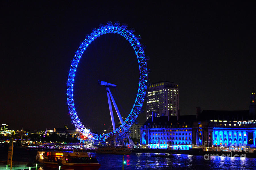 London Eye at Night #2 Digital Art by Pravine Chester