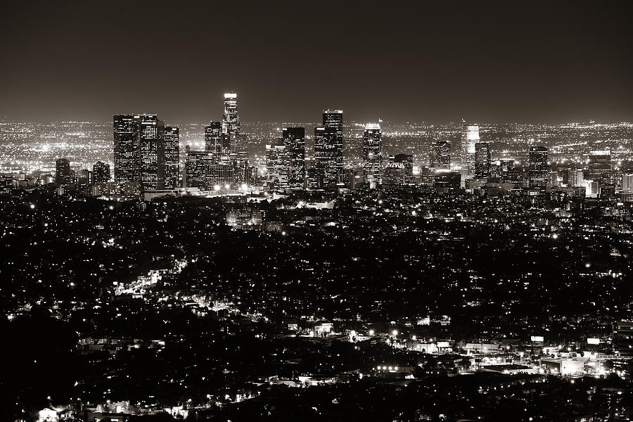 Los Angeles at night #2 Photograph by Songquan Deng
