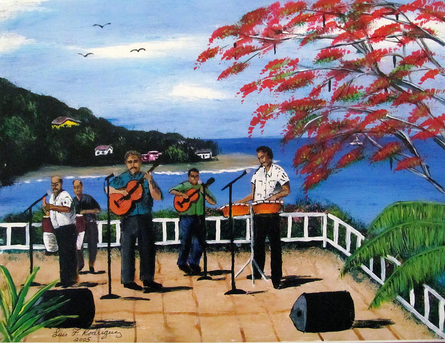 Los Musicos Painting by Luis F Rodriguez