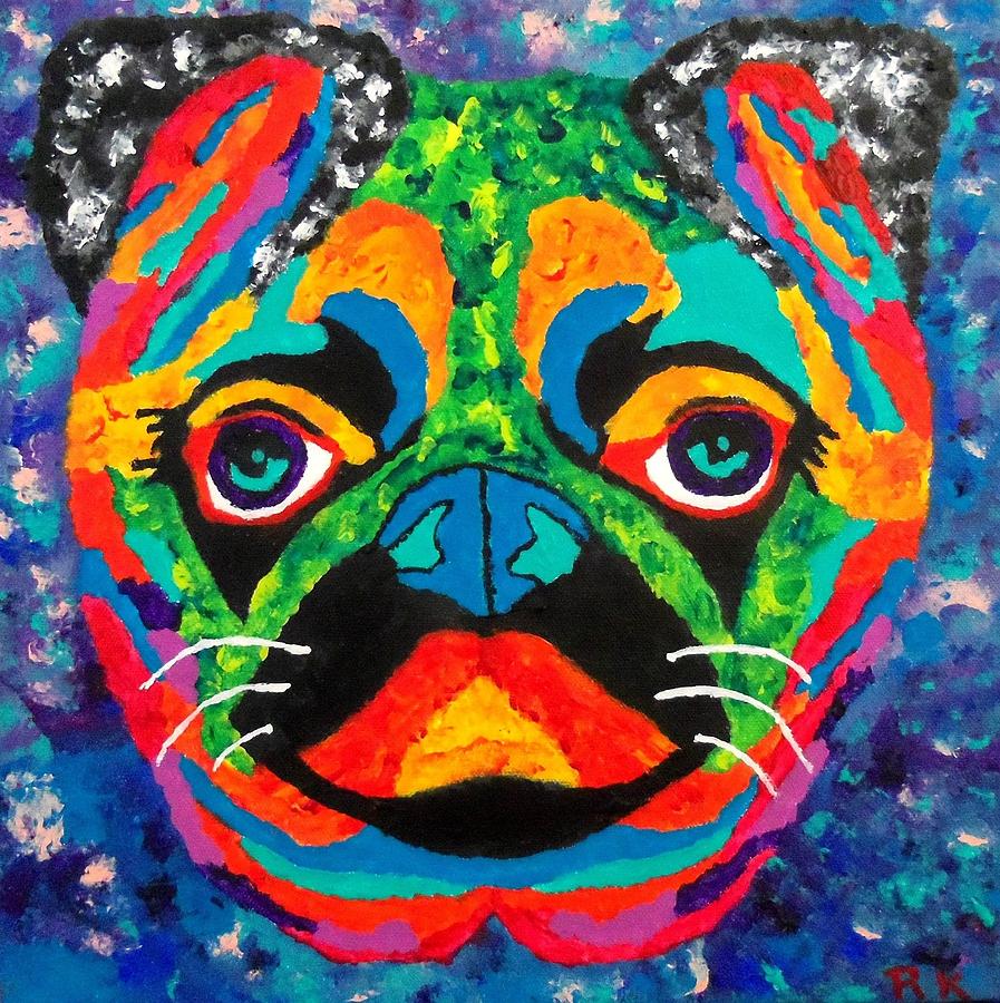 Luv Pug Painting by Ron Kandt