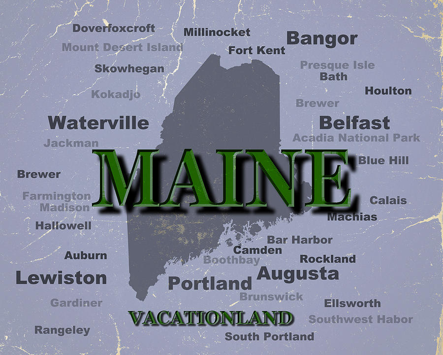 Maine State Pride Map Silhouette  #2 Photograph by Keith Webber Jr