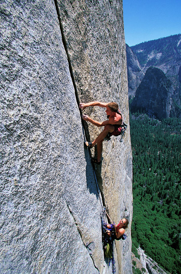 Man And A Woman Climbing On A Big Wall Photograph By Corey Rich Fine Art America