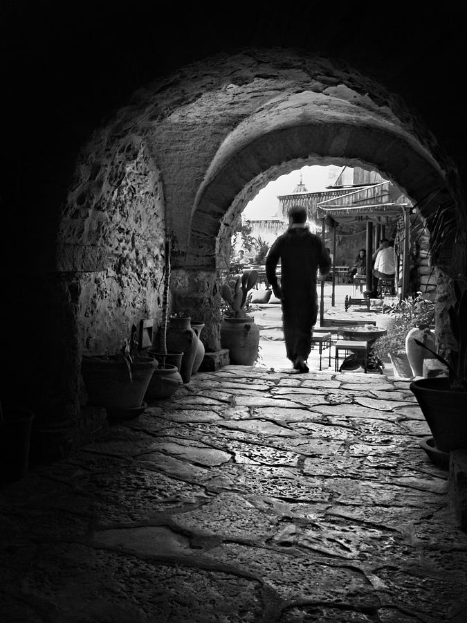Architecture Photograph - Man in an Archway / Hammamet by Barry O Carroll