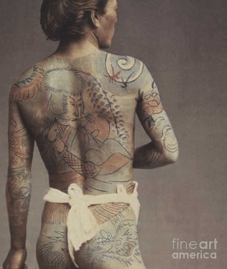 Man with traditional Japanese Irezumi tattoo Photograph by Japanese Photographer