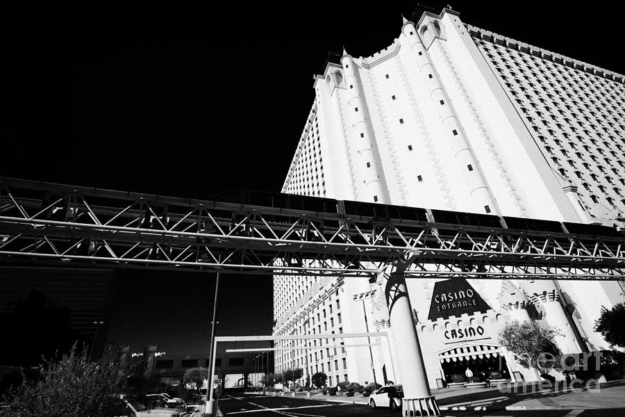 Las Vegas Photograph - mandalay bay to excalibur monorail line passing the excalibur casino Las Vegas Nevada USA #2 by Joe Fox