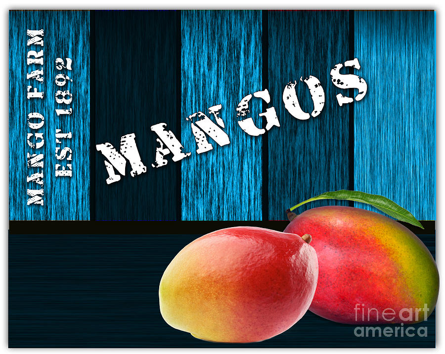 European Market Mixed Media - Mango Farm Sign #2 by Marvin Blaine