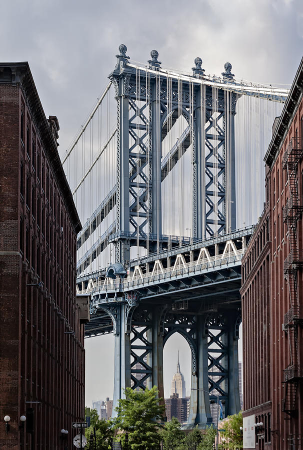 Manhattan Bridge Frames The Empire State Building #2 Photograph by Susan Candelario