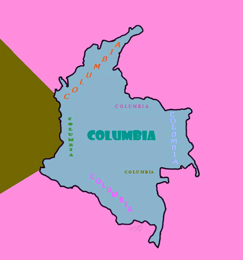 Map of Columbia #2 Painting by Bruce Nutting
