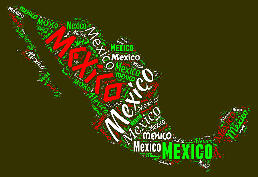 Map of Mexico #2 Painting by Bruce Nutting