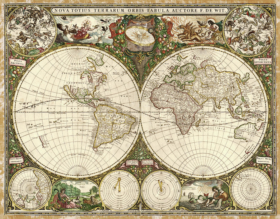 Map Of The World #2 Photograph by Library Of Congress, Geography And Map Division/science Photo Library