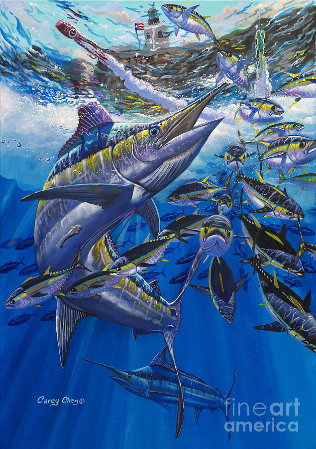 Wildlife Painting - Marlin El Morro by Carey Chen