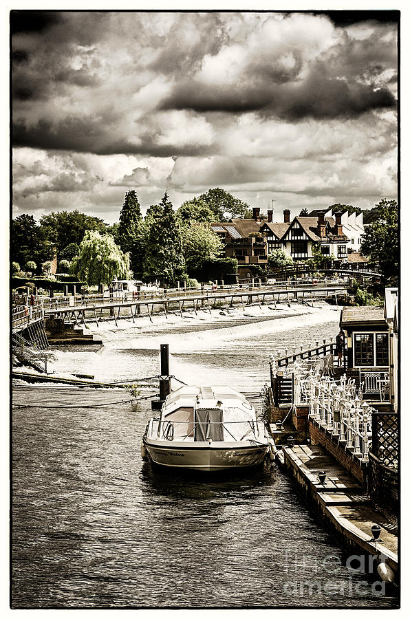 Marlow Weir as seen from Marlow Suspension Bridge  #2 Photograph by Lenny Carter