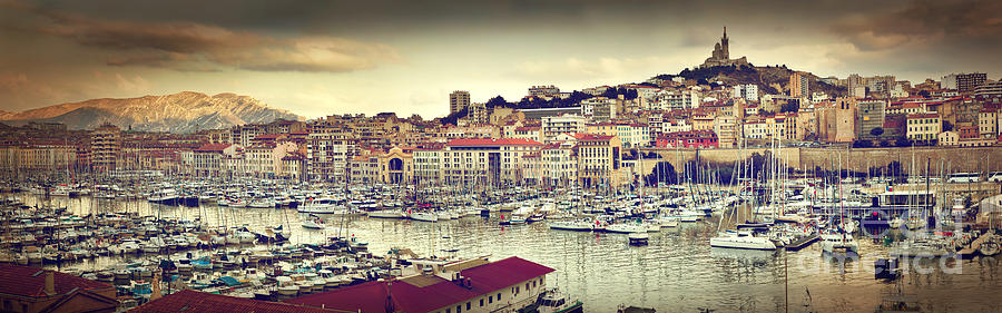 Marseille France panorama famous harbour #2 Photograph by Michal Bednarek