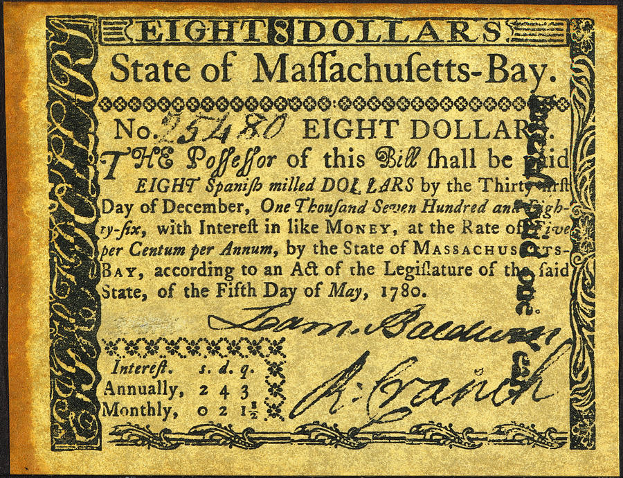 Massachusetts Banknote #2 Photograph by Granger