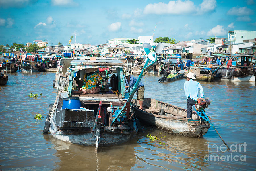 Transportation Photograph - Mekong floating market #2 by Nikita Buida