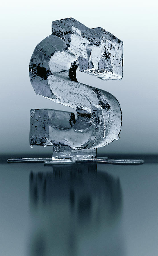 Melting Frozen Dollar Sign #2 Photograph by Ikon Ikon Images