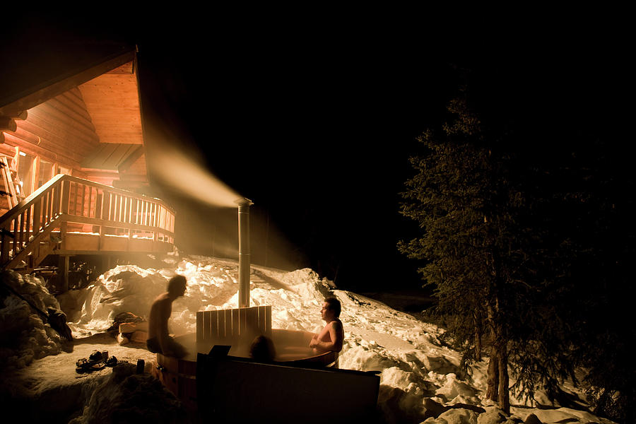 Two Guys Sitting In A Hot Tub
