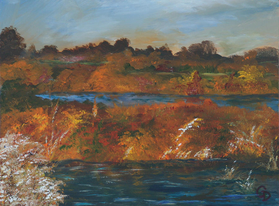 Mendota Slough Painting by Gail Daley