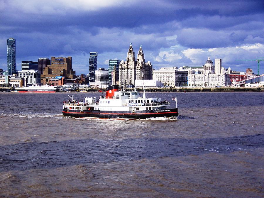 Mersey Ferry and Liverpool Waterfront #1 Photograph by Steve Kearns