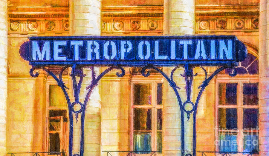 Paris Digital Art - Metropolitain #1 by Liz Leyden