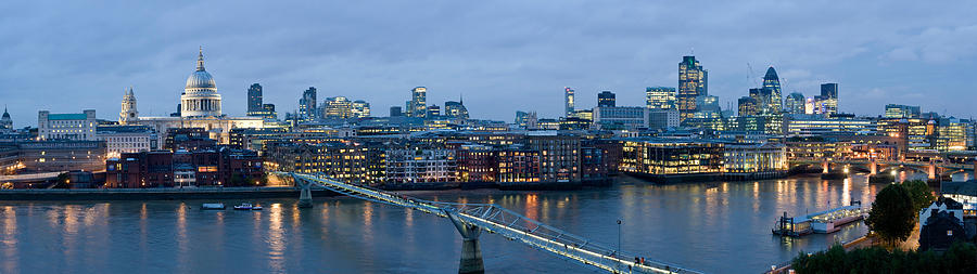 Millennium Bridge And St. Pauls #2 Photograph by Panoramic Images