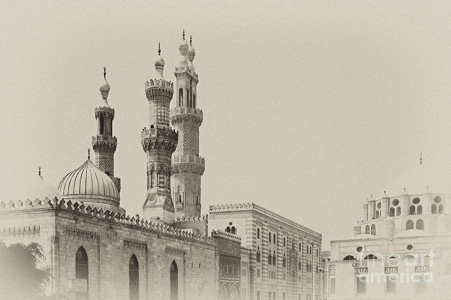 Architecture Photograph - Minarets of Al Azhar mosque in Cairo #2 by Paul Cowan