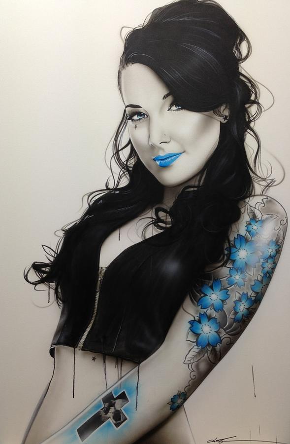 Black And White Painting - Miss Metal by Christian Chapman Art