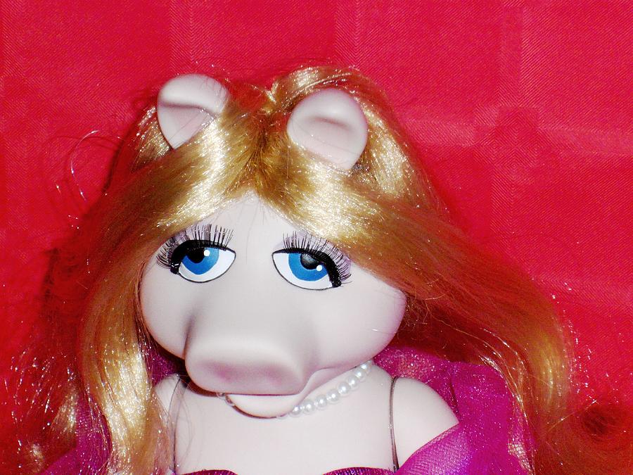 Doll Photograph - Miss Piggy porcelain doll #2 by Donatella Muggianu