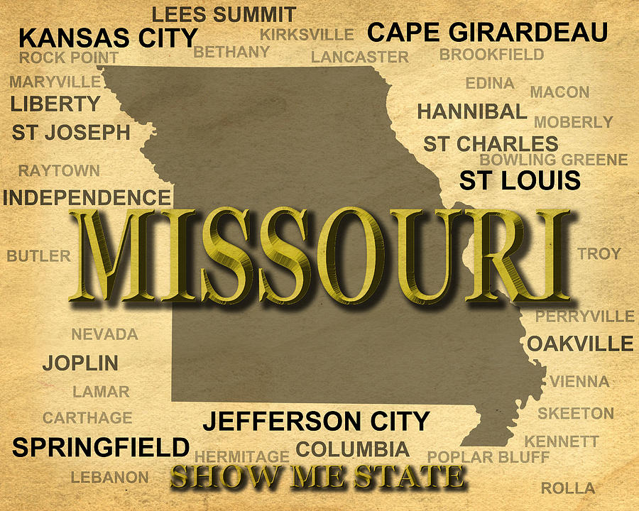 City Photograph - Missouri State Pride Map Silhouette  #2 by Keith Webber Jr