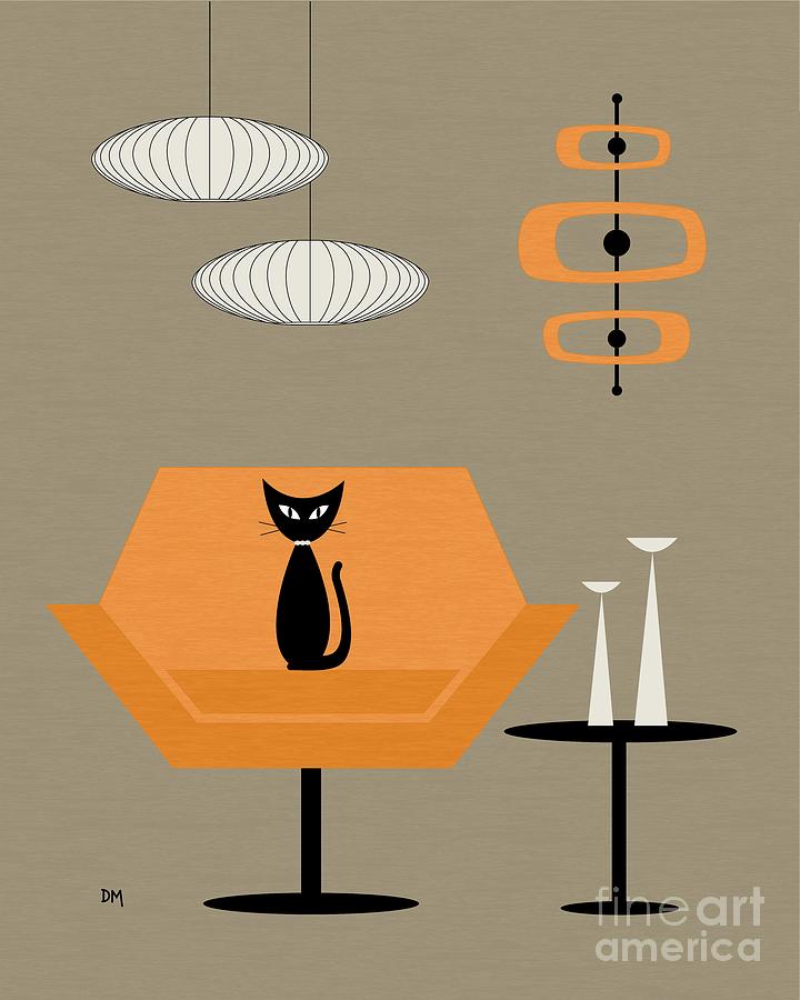 Mod Chair in Orange #1 Digital Art by Donna Mibus