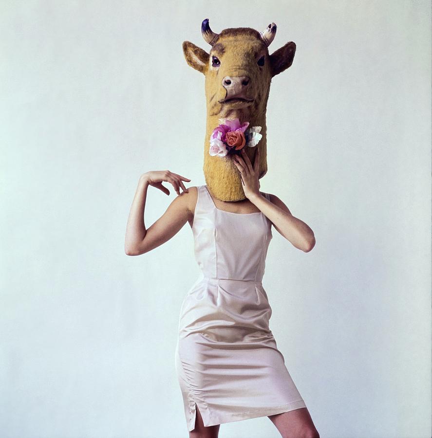 Model Wearing A Cow Mask #2 Photograph by Gianni Penati