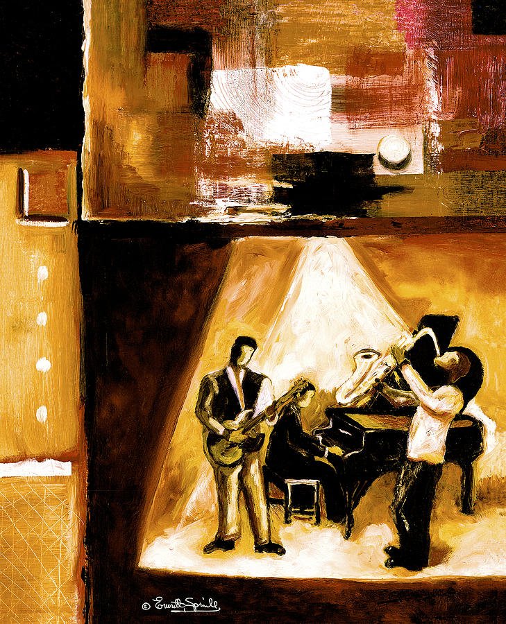 Modern Jazz Number One Painting by Everett Spruill